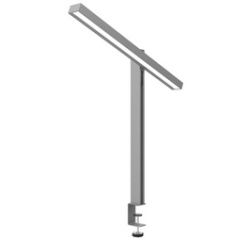 Lampe de bureau à LED ZENITH, pince, gris métallisé