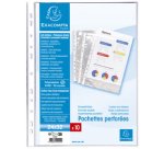 Sachet de 10 pochettes perforées polypropylène lisse haute qualité 9/100e - 24x32cm vertical - Cristal