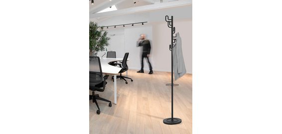 Portemanteau CALIFORNIA, hauteur: 1.750 mm, noir/bois