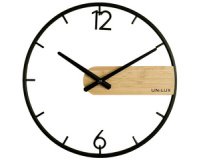 Wandklok met kwartsuurwerk CIRCLE, zwart/bamboe