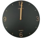 Wandklok quartz SAVANA, diameter 300 mm, zwart