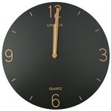 Horloge murale à quartz SAVANA, diamètre 300 mm, noir
