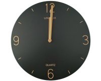 Horloge murale à quartz SAVANA, diamètre 300 mm, noir