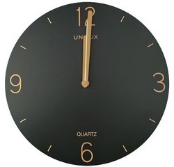 Horloge murale à quartz SAVANA, diamètre 300 mm, noir