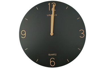Horloge murale à quartz SAVANA, diamètre 300 mm, noir
