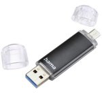 Clé USB 3.0 'Laeta Twin', 64 GB, noir