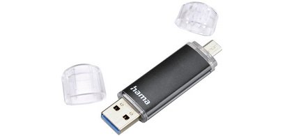Clé USB 3.0 'Laeta Twin', 64 GB, noir