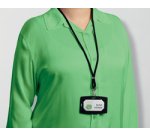 Cordon textile rPET avec mousqueton, vert