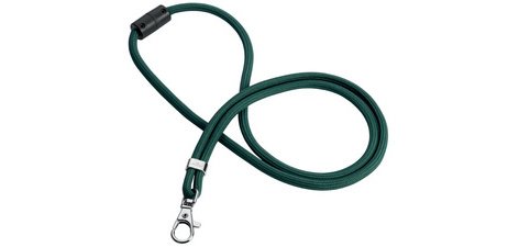 Cordon textile rPET avec mousqueton, vert