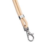 Cordon textile rPET avec mousqueton, beige