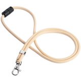 Cordon textile rPET avec mousqueton, beige