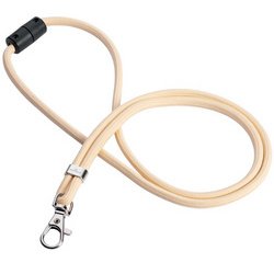 Cordon textile rPET avec mousqueton, beige