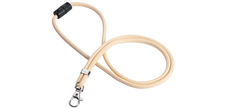 Cordon textile rPET avec mousqueton, beige