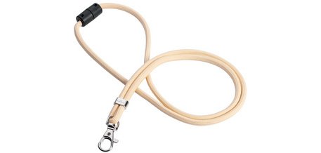 Cordon textile rPET avec mousqueton, beige