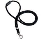 Cordon textile rPET avec mousqueton, noir