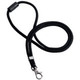Cordon textile rPET avec mousqueton, noir