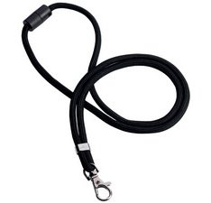 Cordon textile rPET avec mousqueton, noir