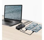 Hub USB 3.2, 4 ports, avec interrupteurs, noir