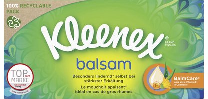 Mouchoirs Balsam, 4 couches, blanc, boîte de 56