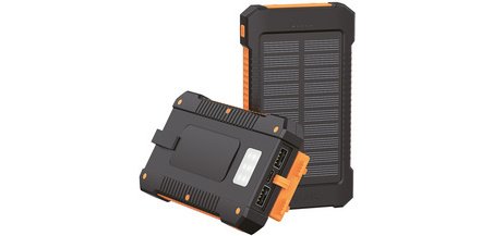 Powerbank solaire, 6.000 mAh, noir/orange