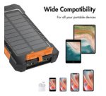 Batterie externe avec panneau solaire, 6.000 mAh