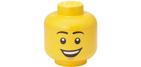 Kopf-Form Aufbewahrungsbox STORAGE HEAD HAPPY BOY, L, gelb