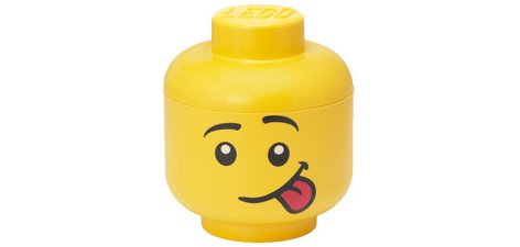 STORAGE HEAD SILLY, L, yellow head-shaped box