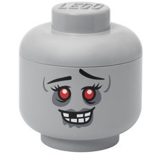 STORAGE HEAD ZOMBIE Head-Shaped Box, L, Grey