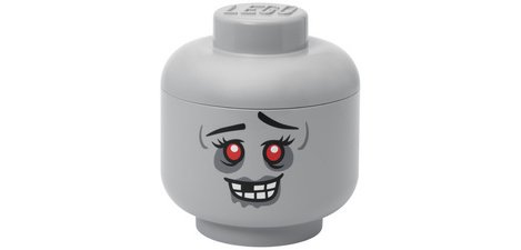 Boîte en forme de tête STORAGE HEAD ZOMBIE, L, gris