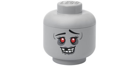 STORAGE HEAD ZOMBIE Head-Shaped Box, L, Grey
