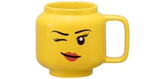 Tasse WINKING GIRL, 530 ml, im Karton, gelb
