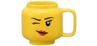 Mug WINKING GIRL, 530 ml, in box, yellow