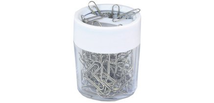 White magnetic paperclip dispenser