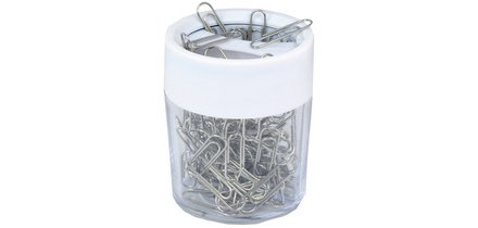 Distributeur de trombones avec aimant, blanc