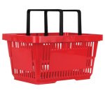 Panier à provisions avec poignées, 22 litres, rouge