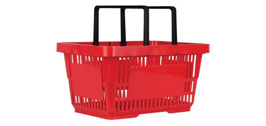 Panier à provisions avec poignées, 22 litres, rouge