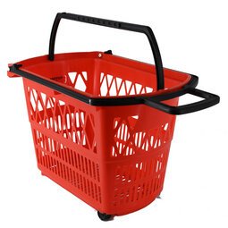 Panier à provisions avec poignées, 28 litres, rouge