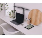 Lampe de bureau à LED Novano, pied, noir