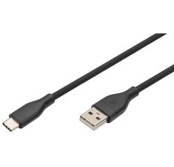 Câble USB 2.0 silicone, USB-C - USB-A, 0,5 m