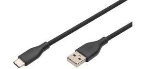 Câble USB 2.0 silicone, USB-C - USB-A, 1,0 m
