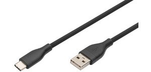 Câble USB 2.0 silicone, USB-C - USB-A, 0,5 m