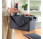 Sacoche Desk Sharing, en tissu, gris velours