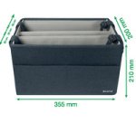 Sacoche Desk Sharing, en tissu, gris velours