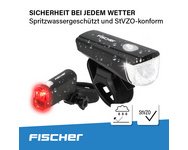 Kit d'éclairage LED pour vélo, à piles, 20 lux