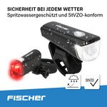 Kit d'éclairage LED pour vélo, à piles, 20 lux