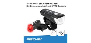 LED bike lighting kit, battery-operated, 20 lux