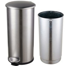 Poubelle à pédale 'the zinc', 12 litres, argent