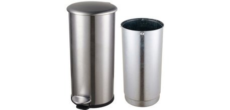 Pedal bin 'the zinc', 12 liters, silver
