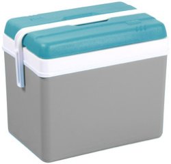Koelbox, plastic, 35 liter grijs/laguneblauw