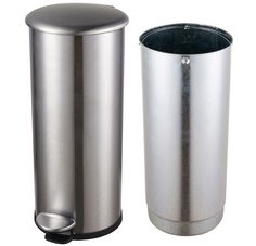 Poubelle à pédale 'the zinc', 30 litres, argent